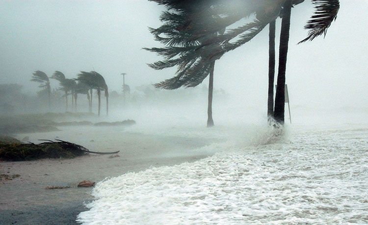 Hurricane hits beach